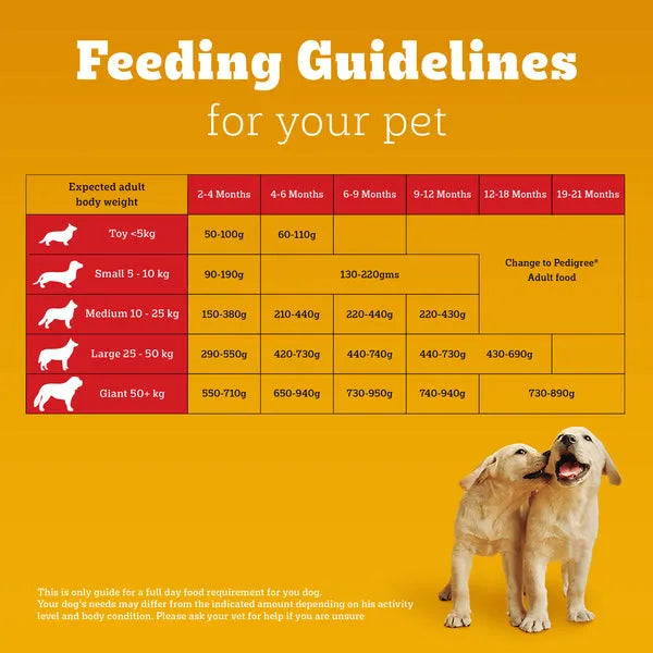 Pedigree Puppy Dry Dog Food Chicken & Milk