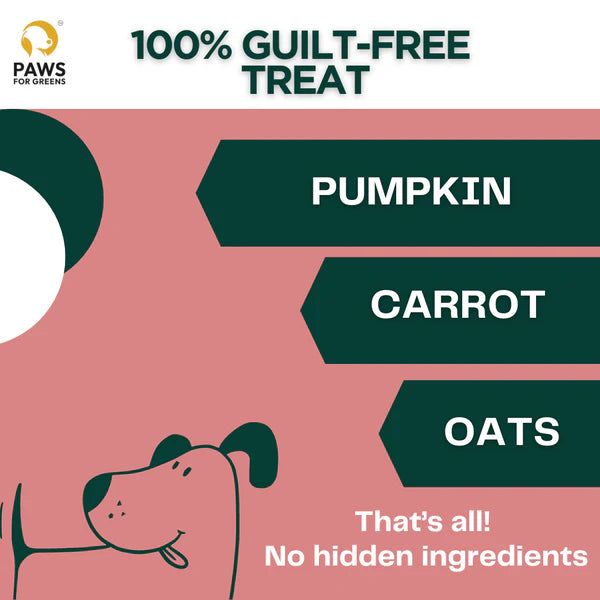 Paws For Greens Dog Treats Plant-Based Healthy Vegan Biscuits for Dogs with Beetroot and Apple 100gm