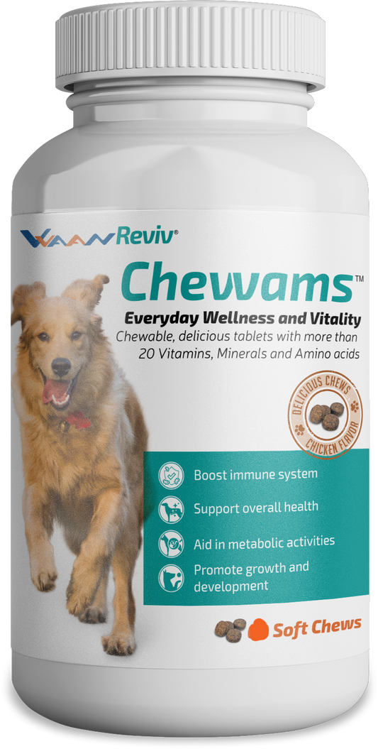 Vvaan Chevvams Multivitamin Mineral and Amino Acids Chicken Flavour Chewable Tablets for Dogs 30 Tablets