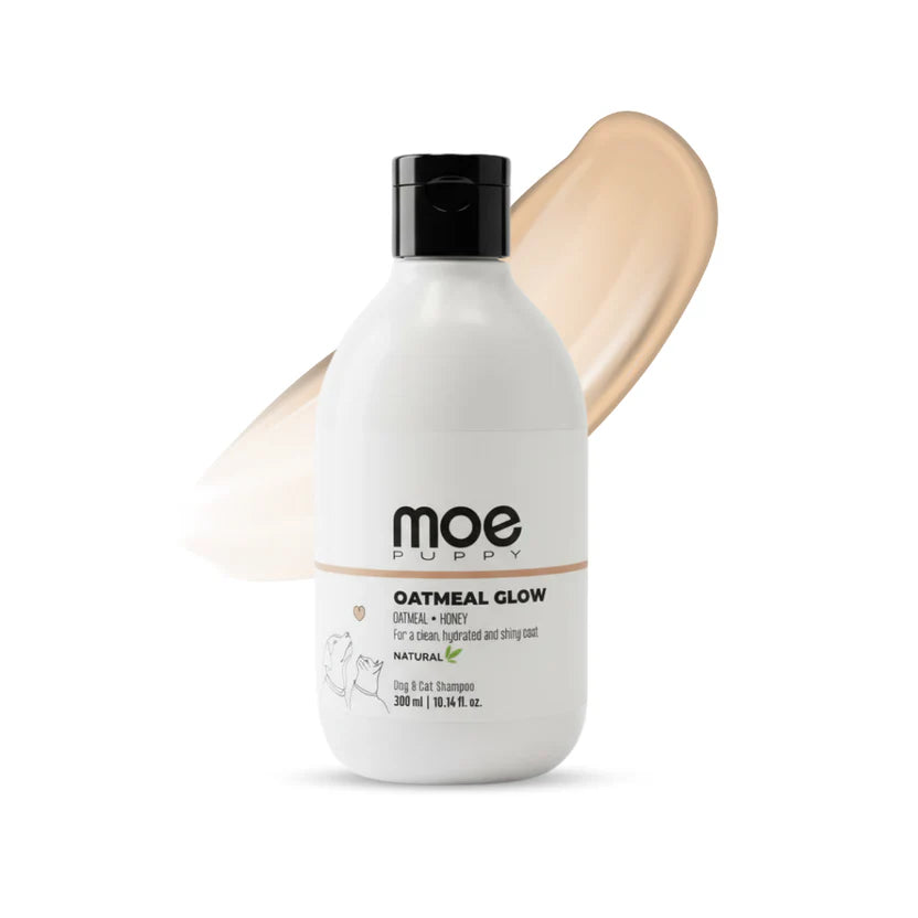 Moe Puppy Oatmeal Glow with Oatmeal and Honey Cruelty Free and Plant Based Formula Shampoo For Dogs & Cats 300ml