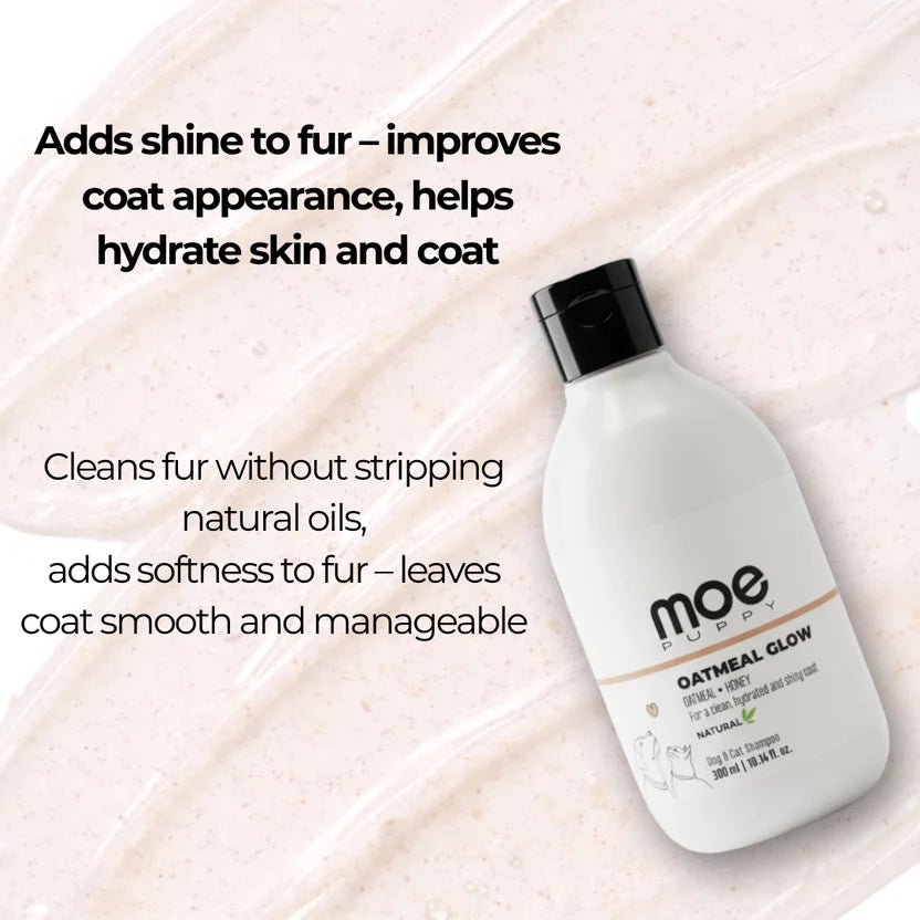 Moe Puppy Oatmeal Glow with Oatmeal and Honey Cruelty Free and Plant Based Formula Shampoo For Dogs & Cats 300ml