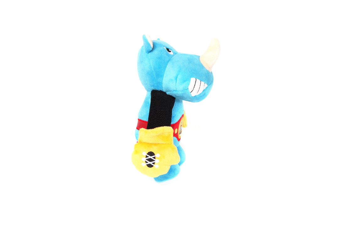 Gigwi Rock Zoo King Boxer Rhino Squeaker Dog Toy M/L