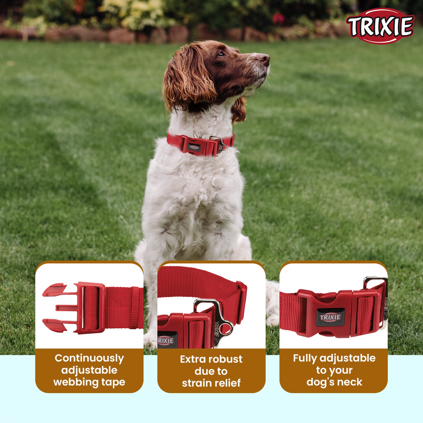 Trixie Extra Wide Premium Collar Red M-L 40-60cm/50mm