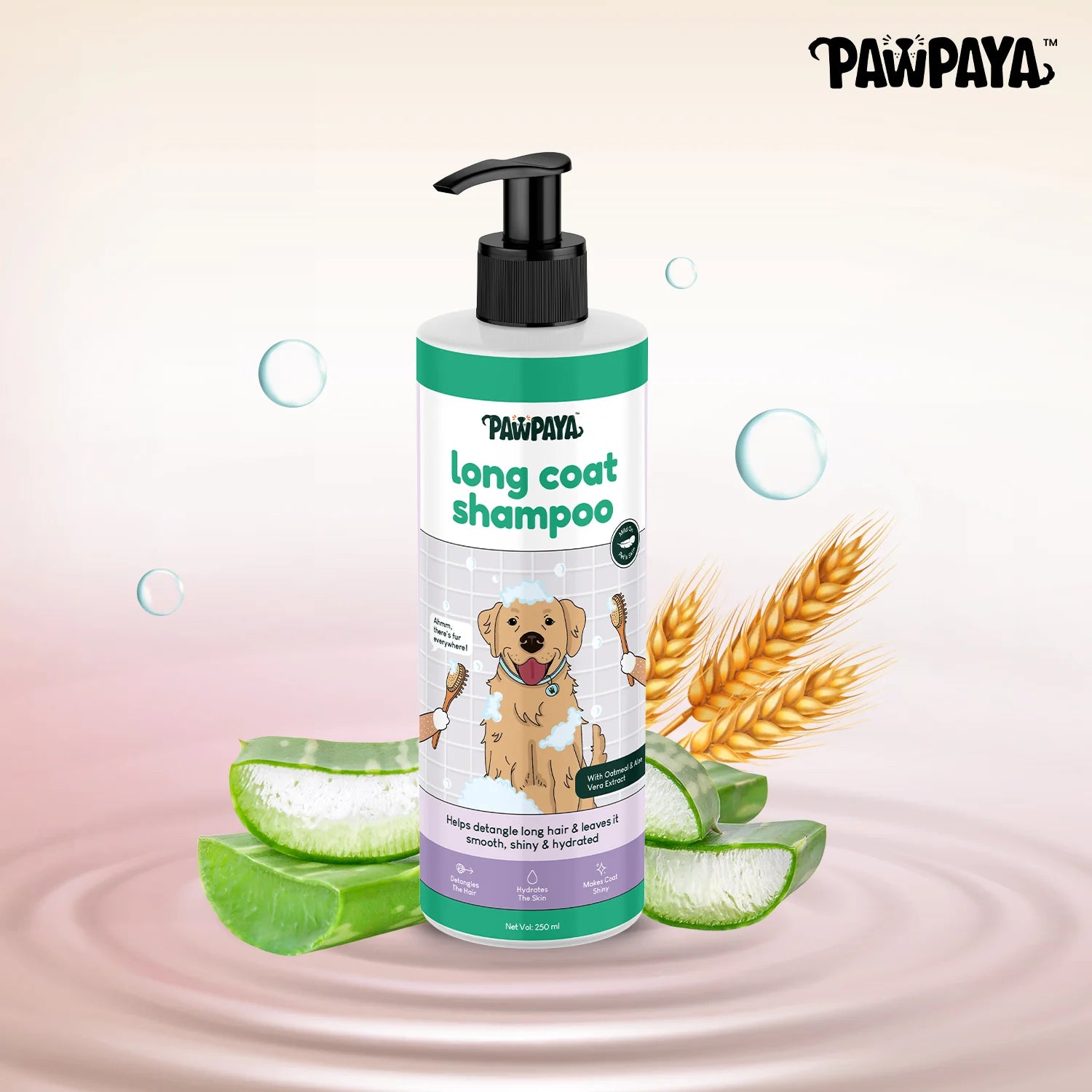 Pawpaya Long Coat Shampoo For Dogs 250ml