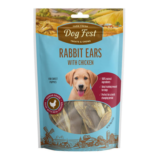 Dogfest Rabbit ears with chicken Dog Treat 90g