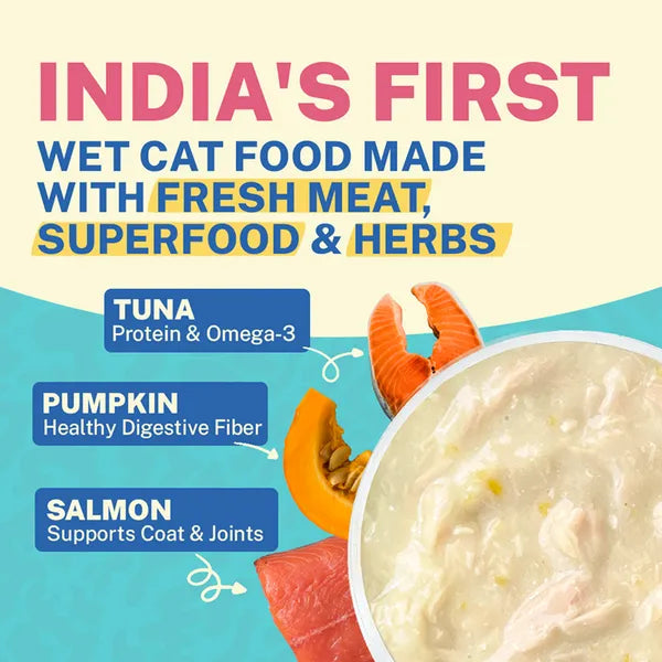 Smylo Kitten Tuna Salmon, Pumpkin, Fresh & No-Preservative Wet Cat Food 70g