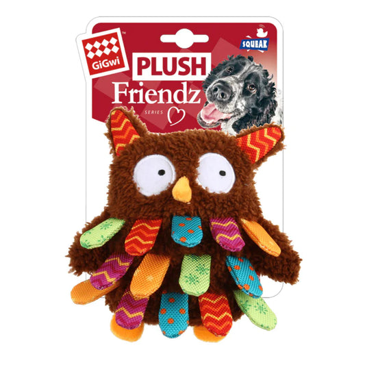 Gigwi Owl Plush Friendz with Squeaker Toy Medium