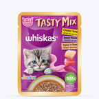 Whiskas Tasty Mix Chicken Tuna With Sweet Potato flvor In Gravy Wet Food For Junior (2-12 Months) Kitten 70 gm
