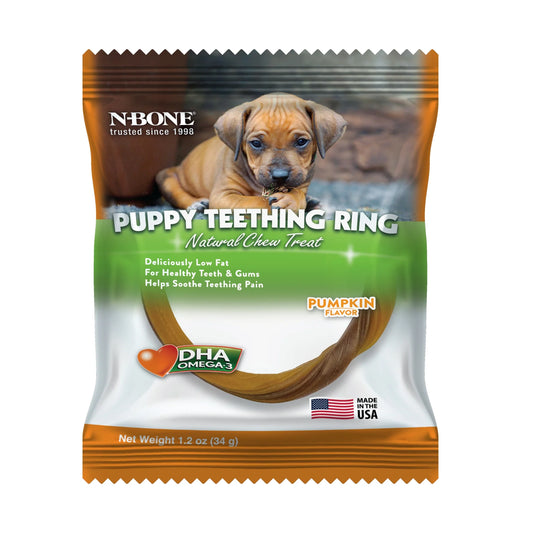NPIC Twistix N-Bone Puppy Teething Ring Pumpkin Flavor Chew Treat 34gm