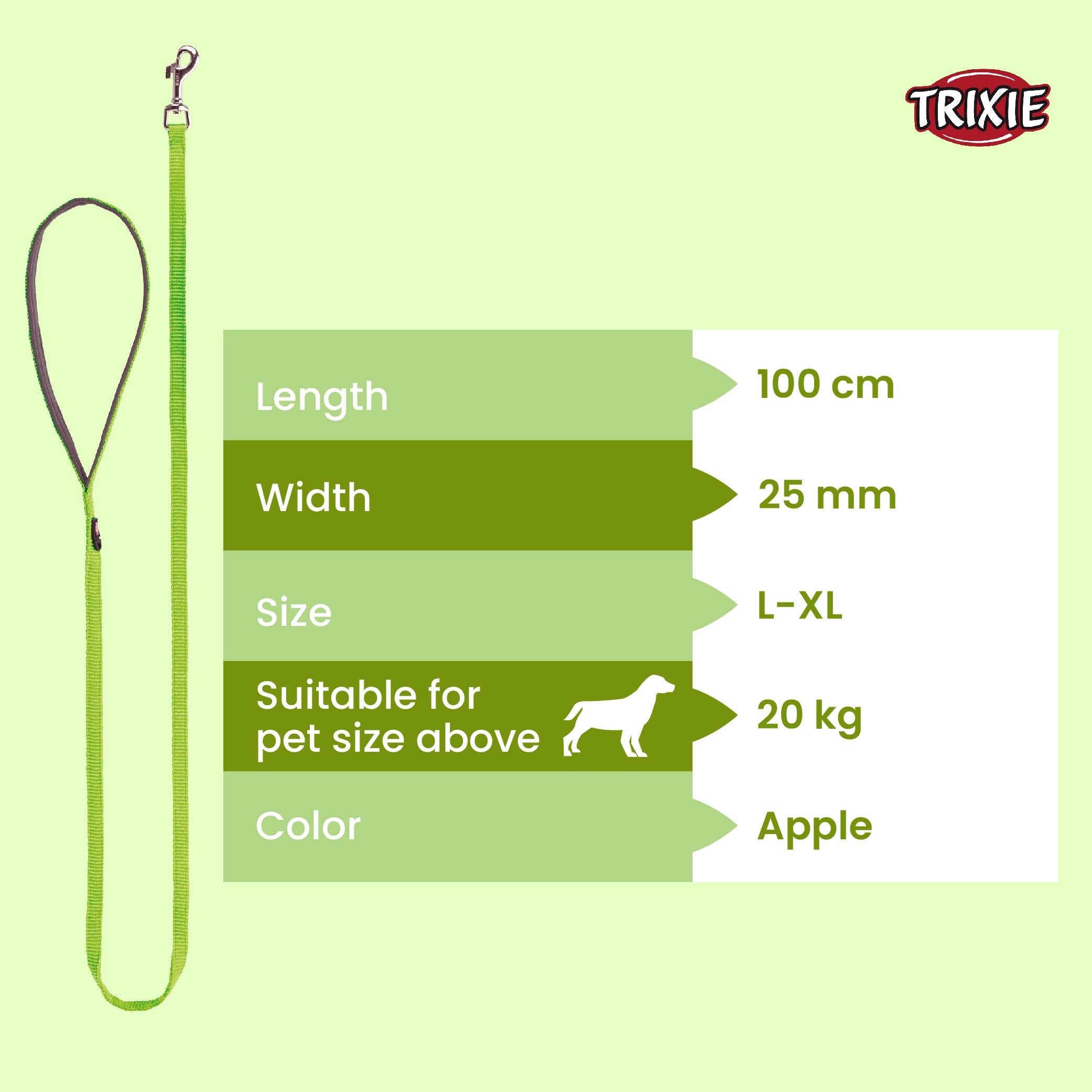Trixie Premium Leash For Dog Apple M-L 1.00m/20mm