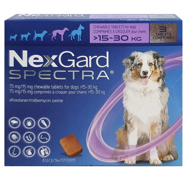 Boehringer Ingelheim Nexgard Spectra Tick & Flea 3 Chewable Tablet For Dogs  >15 - 30kg