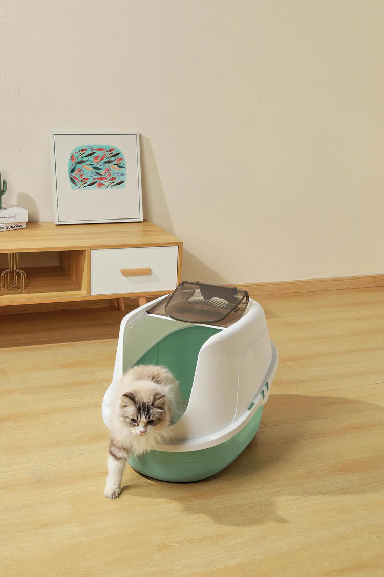 M-Pets Eco Tima Cat Litter Box Sea Green 60.2 x 45.1 x 42.4 cm