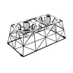 Pawpourri Stackable Taper Cross Metal Feeder I Size 16" L X 8.4" W X 6" H