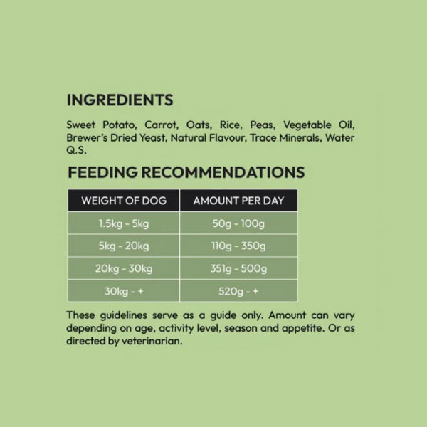 Paws For Greens Veg Ready to Eat Wet Dog Food Plant and Based Vegan Pet Food Preservative-Free Peas 200gm