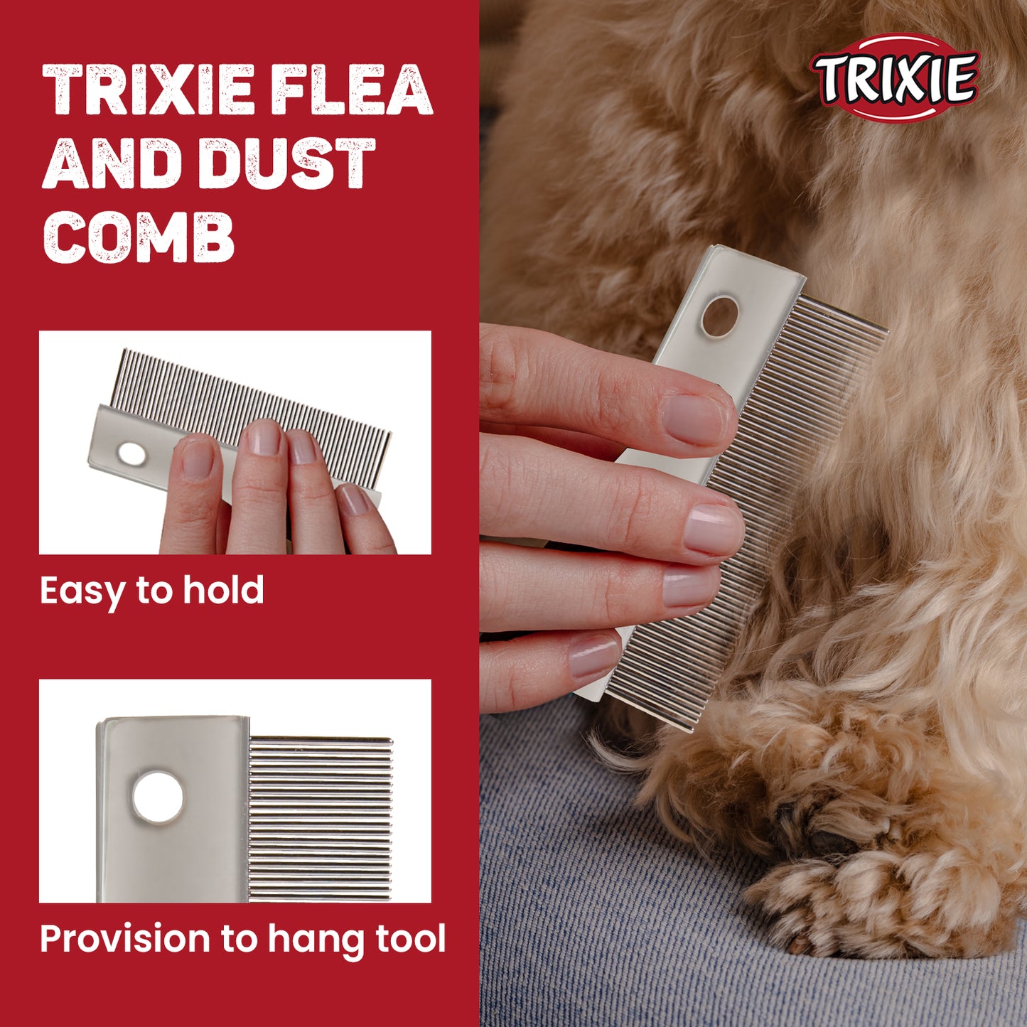 Trixie Flea & Dust Comb Metal for dogs & Cats 21cm