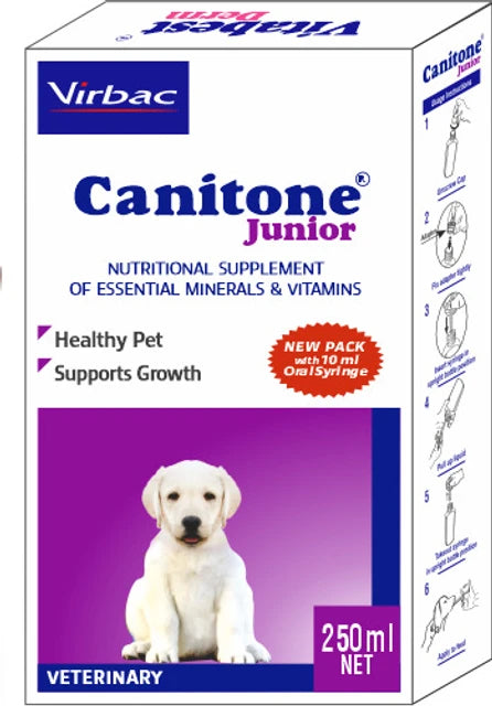 Virbac Canitone Junior Multivitamin Syrup for Young Dogs 250ml