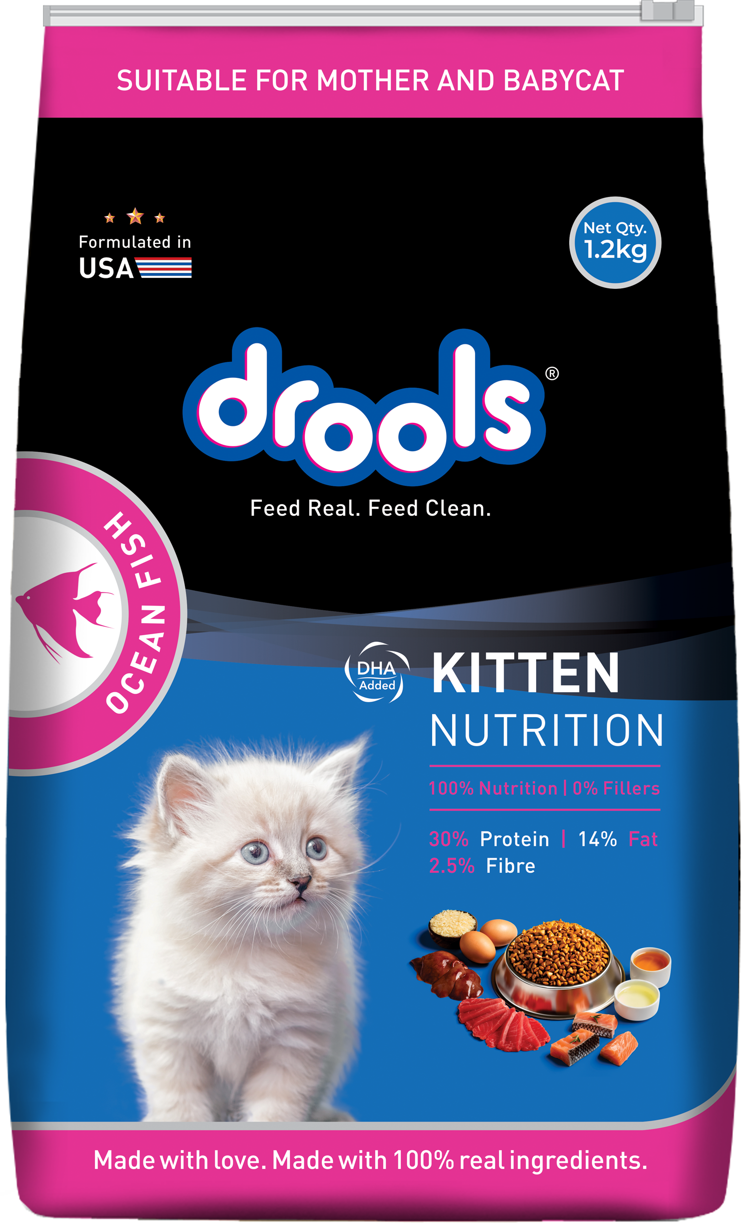 Drools Kitten Dry Cat Food Ocean Fish - Main Image