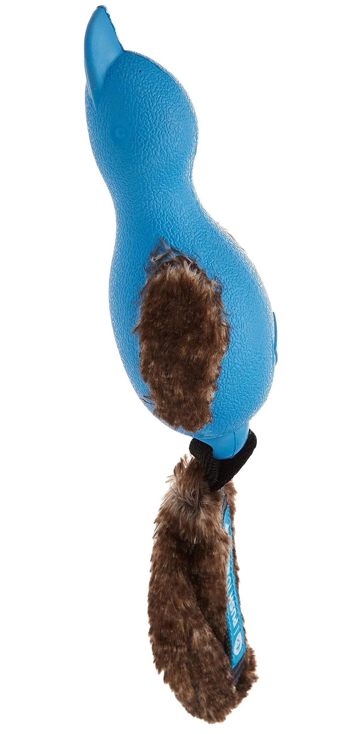 Gigwi Duck Push To Mute with Plush Tail Dog Toy Blue