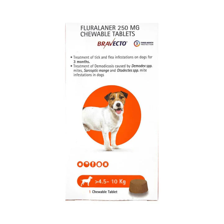 MSD Animal Health Bravecto 1 Chewable Tablet For Flea and Tick Control For Dogs (4.5-10Kg)