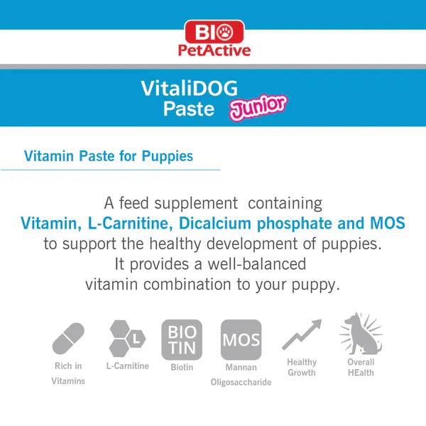 Bio Pet Active Vitali Dog Paste Junior Vitamin Paste For Dogs 100ml