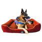 Caninkart Premium Pattern Lounger Bed For Dogs - Brown