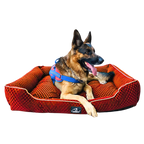 Caninkart Premium Pattern Lounger Bed For Dogs - Brown