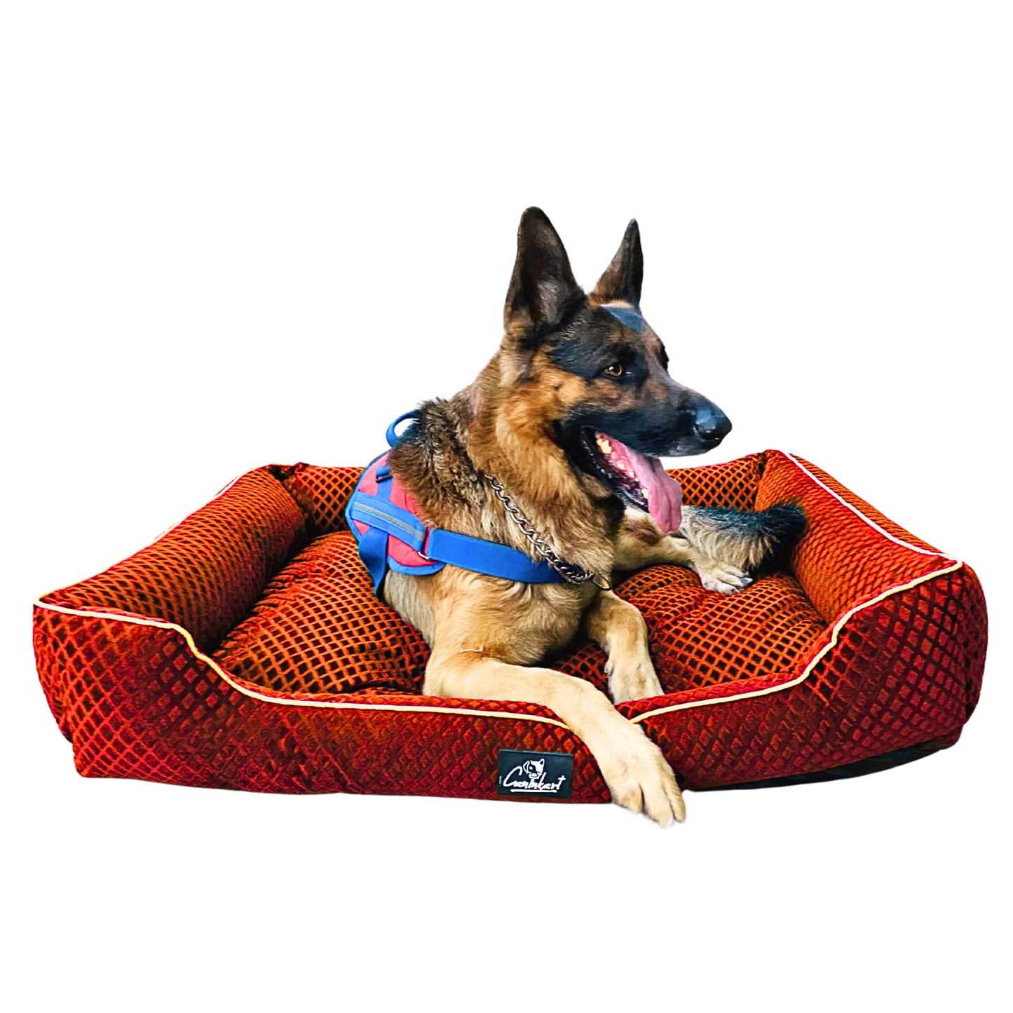Caninkart Premium Pattern Lounger Bed For Dogs - Brown