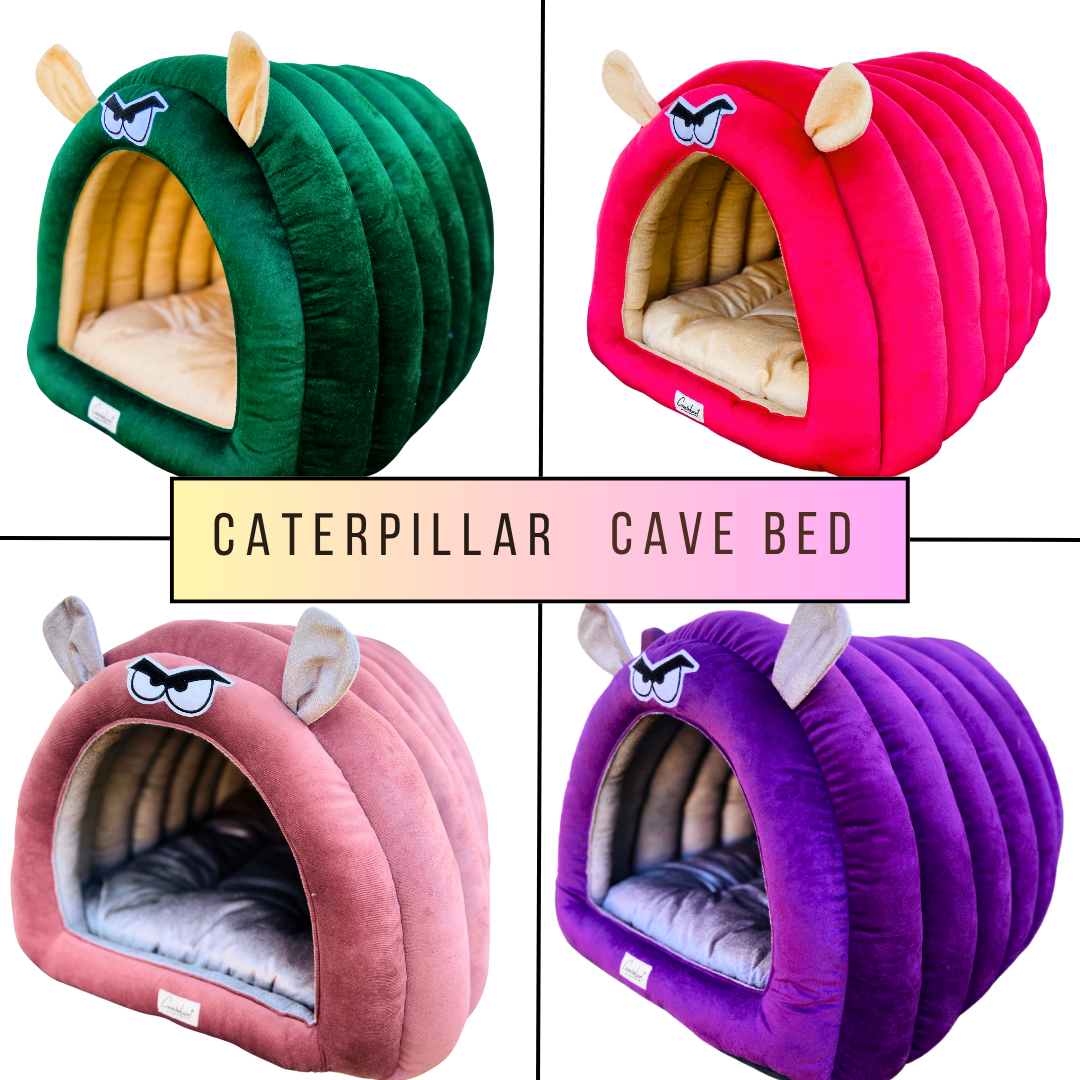 Caninkart Caterpillar Cave Bed For Dogs & Cats Medium 52cm x 46cm x 41cm
