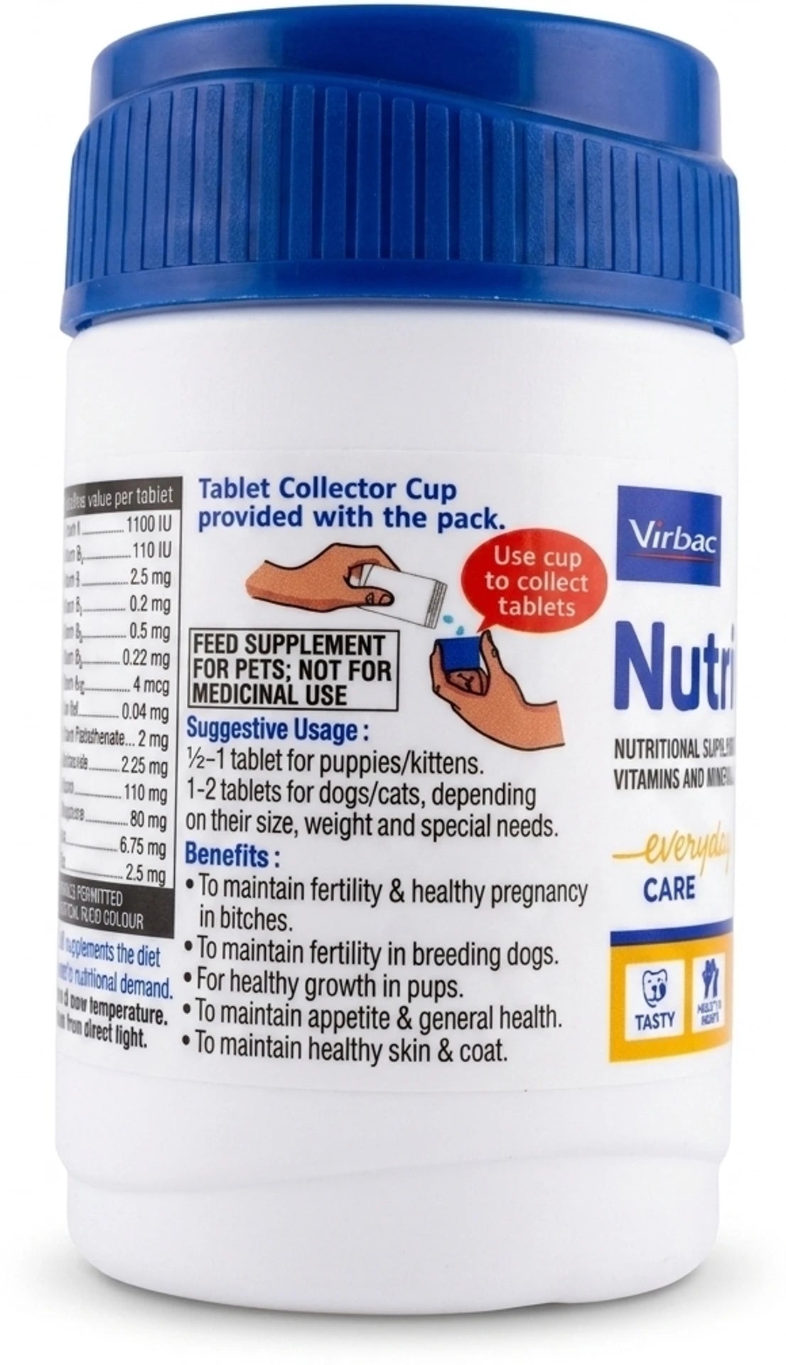 Virbac Nutrich Multivitamin Tablets for Dogs & Cats 60pc