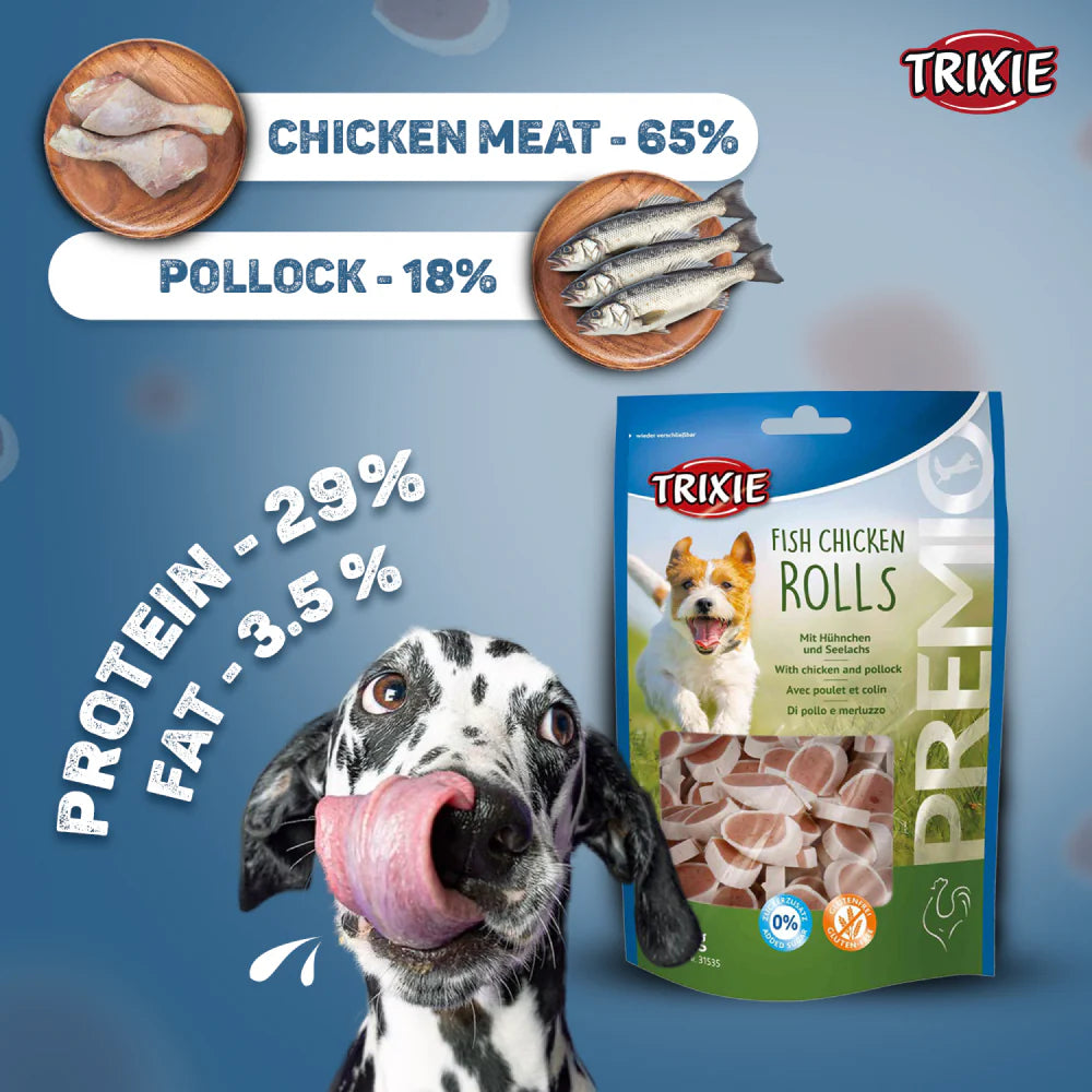 Trixie Premio Fish Chicken Roll Dog Treat 75g