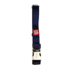 Gigwi Premium Line Reflective Strap with Sturdy Metal Buckle Dog Collar Adjustable Neck Size 48-70cm Blue (X-L)