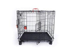 M-Pets Voyager Wire Crate Cage with 2 Doors and Wheels