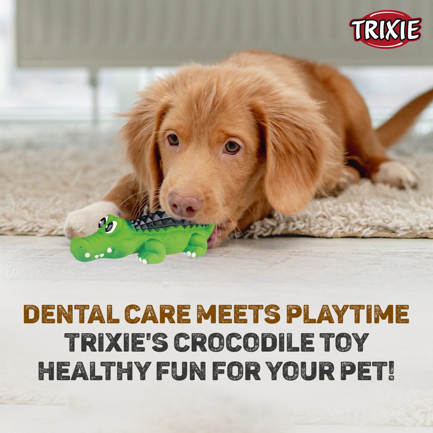 Trixie Crocodile Latex Squeaker Toy For Dogs 33cm