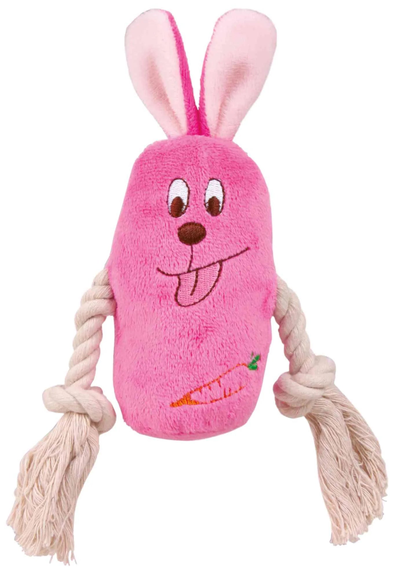 Trixie Animal With Rope Plush Sorted Toy For Dogs 13cm