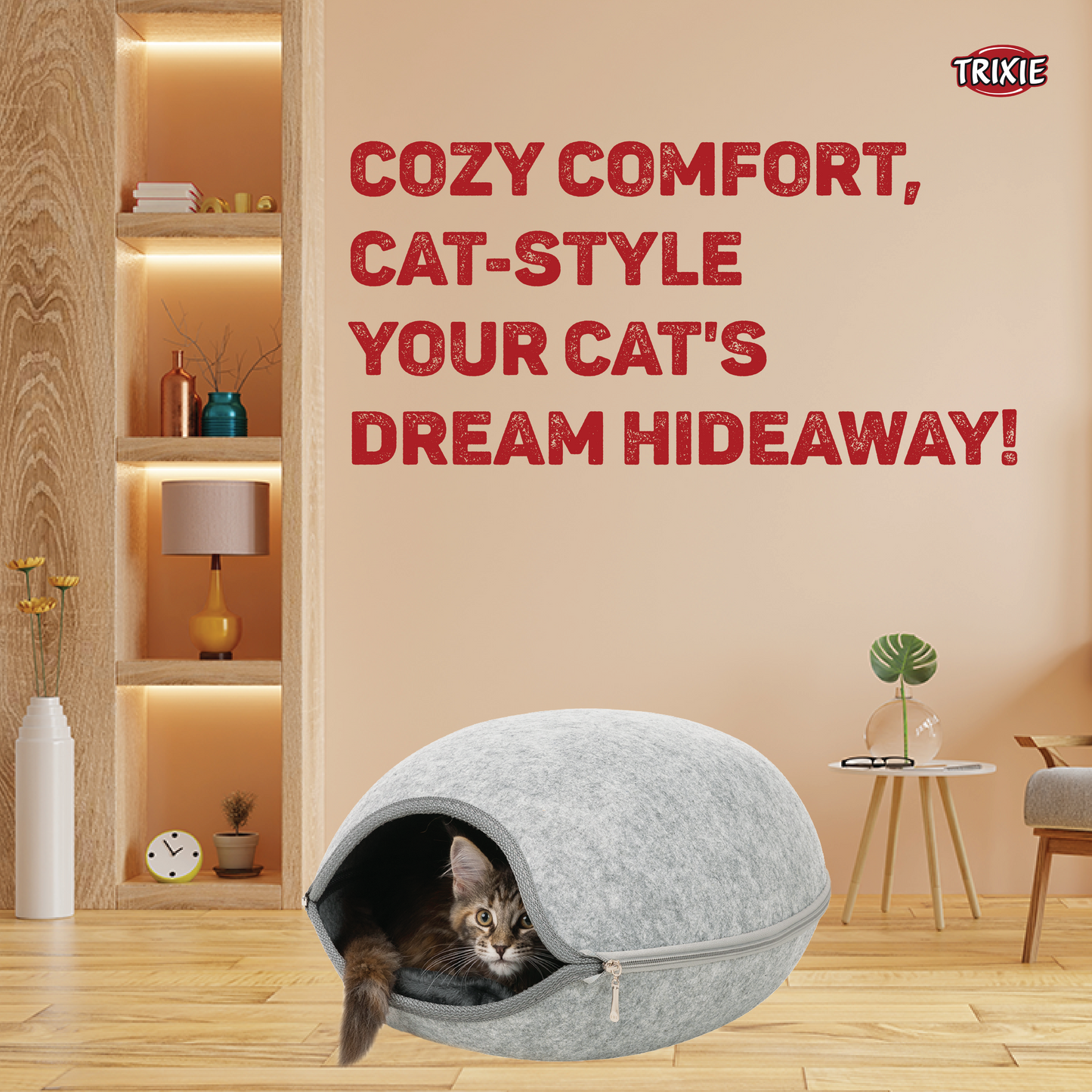 Trixie Luna Cuddly Cave Bed 40 x 24 x 46cm