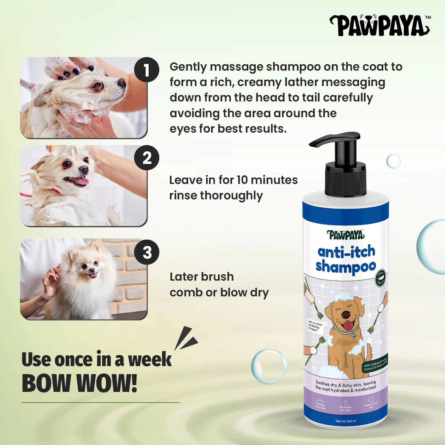 Pawpaya Anti-Itch Shampoo For Dogs 250ml