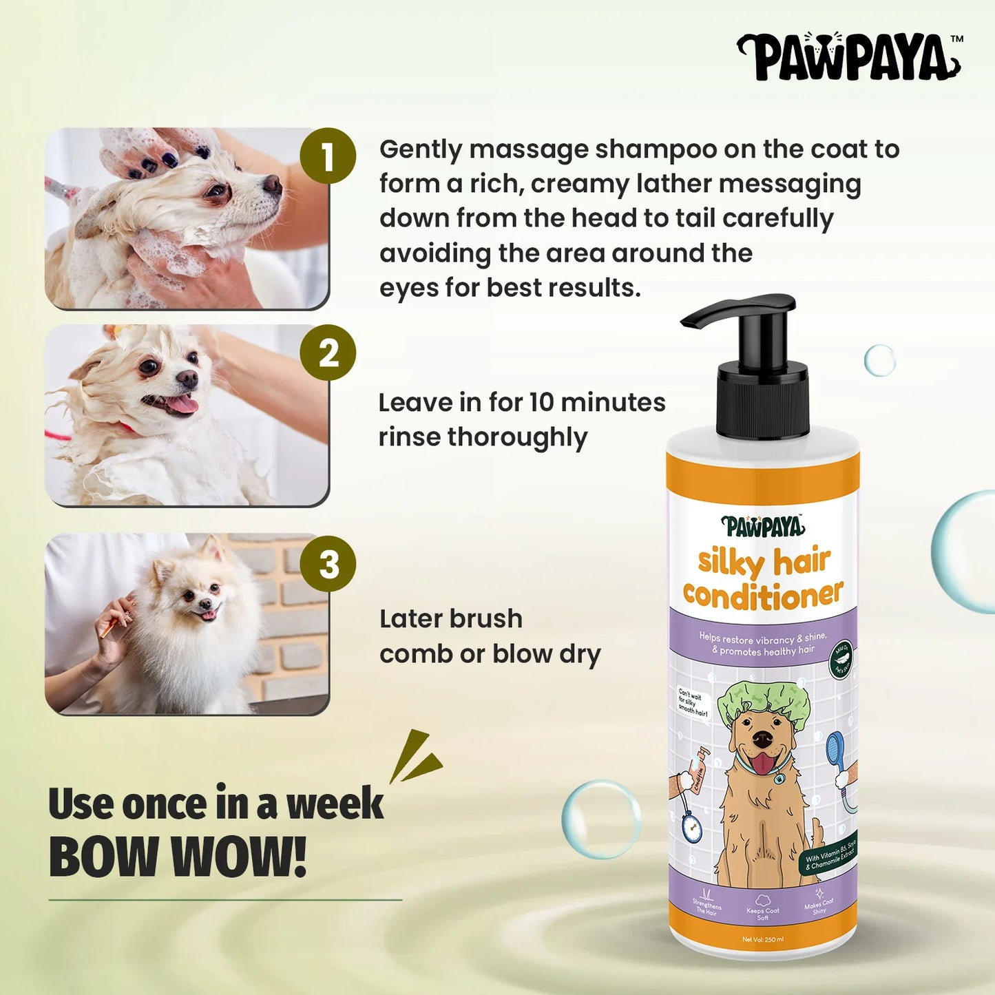 Pawpaya Silky Hair Conditioner For Dogs 250ml