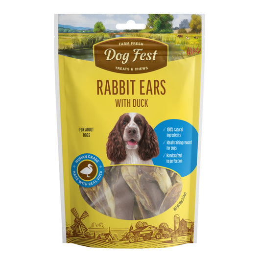 Dogfest Rabbit ears with duck Treats For Dogs 90g