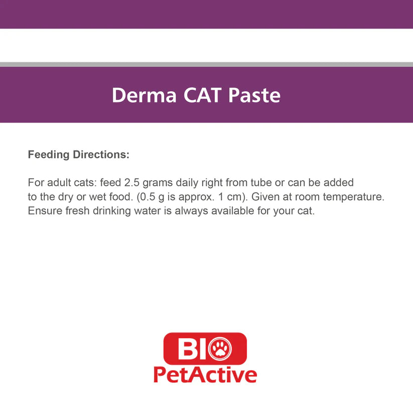 Bio Pet Active Derma Cat Paste For Skin & Coat Support 100ml