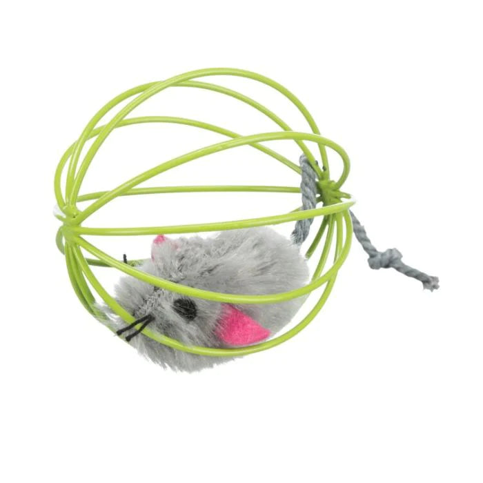 Trixie Mouse in a Wire Ball Various 6cm