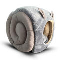 Caninkart Hut-Snail Bed For Cats & Small Breed Dogs 22cm x 17cm x 16cm - Grey