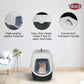 Trixie Vico Cat Litter Tray with Dome | Dark Grey/Light Grey | Size: 40x40x56cm