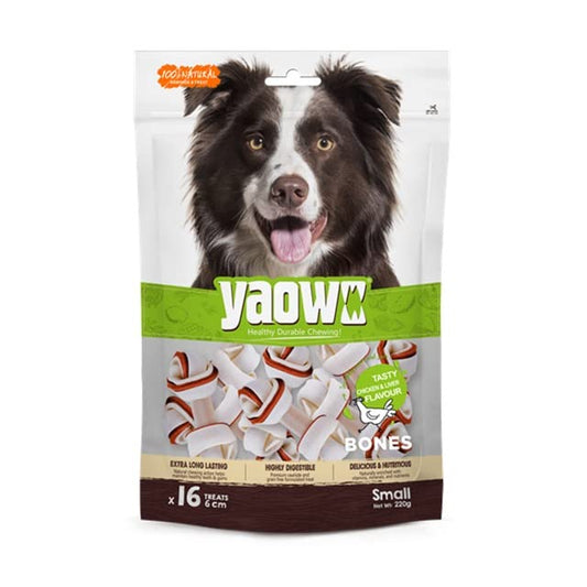 Gnawlers Yaowx Knotted Bone Chicken and Liver Treats for Dogs