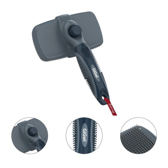 Gigwi Self Cleaning Slicker Brush For Pets 16.51 x 9.91 x 6.60cm
