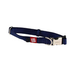 Gigwi Premium Line Reflective Strap with Sturdy Metal Buckle Dog Collar Adjustable Neck Size 48-70cm Blue (X-L)