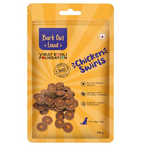 Vivaldis Bark Out Loud Chicken Swirls Treat For Dogs 100g [Limited Shelf Life]