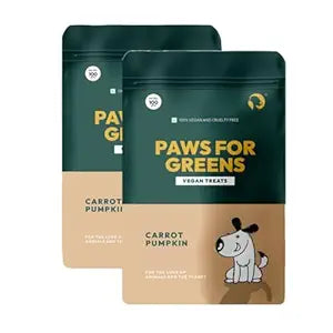 Paws For Greens Dog Treat Plant-Based Delicious Veg Biscuits for Pet with Carrot and Pumpkin 100gm