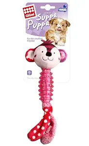 GiGwi Suppa Puppa Monkey Squeak Toy for Puppies & Small Dogs XS