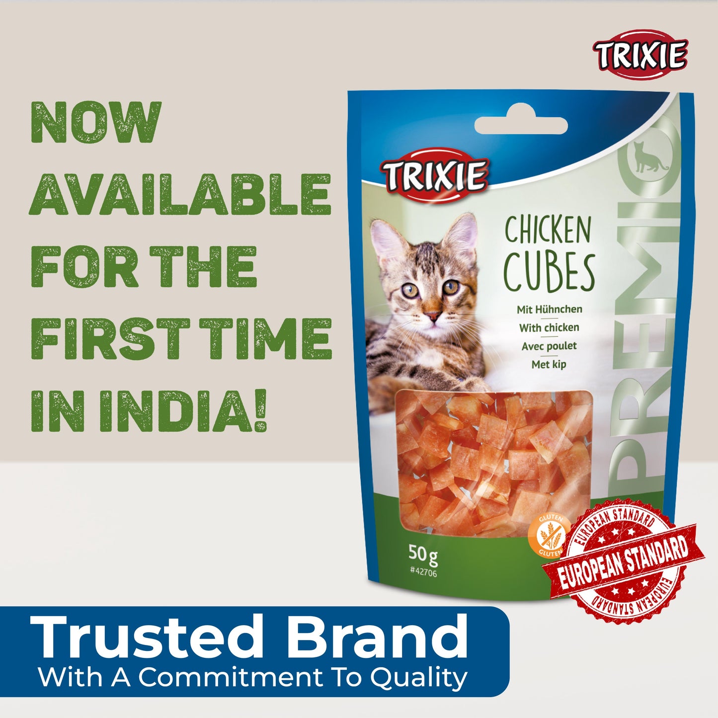 Trixie PREMIO Chicken Cubes Treat for Cat 50g