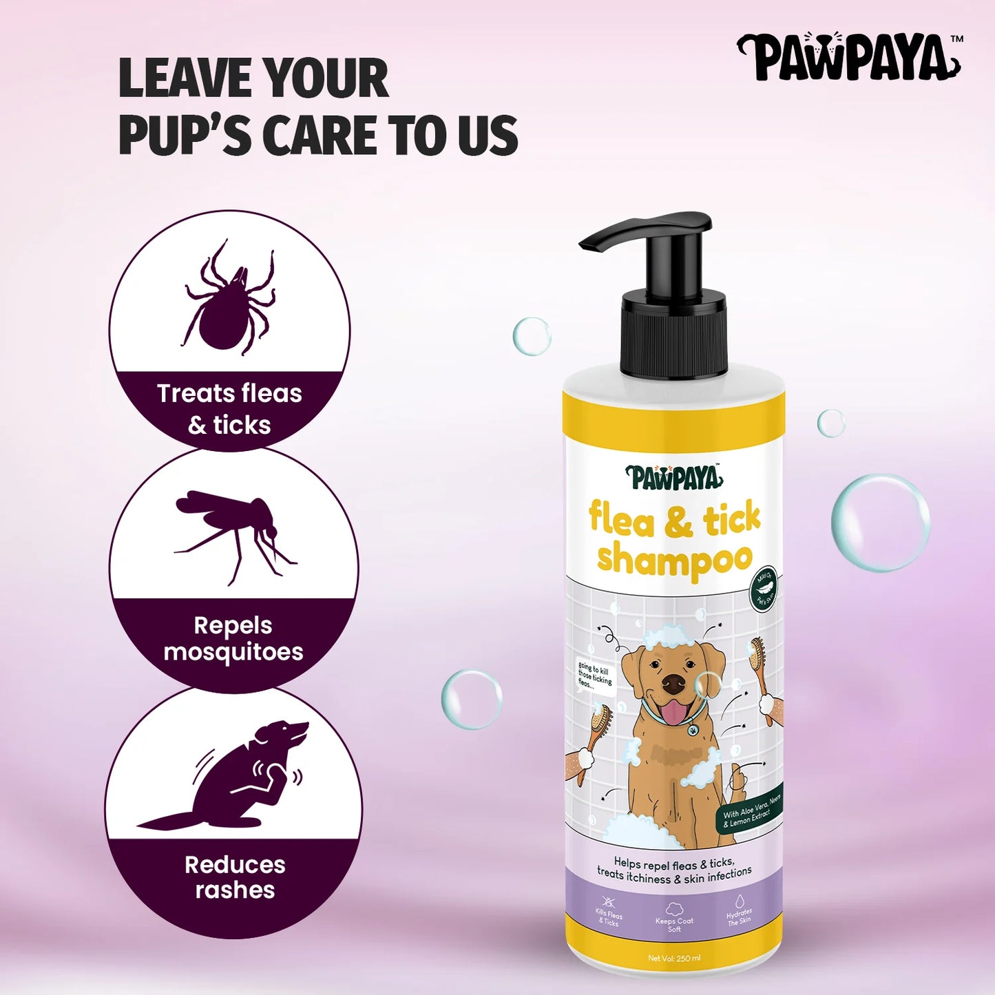 Pawpaya Flea & Tick Shampoo For Dogs 250ml